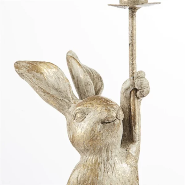 chandelier lapin bougeoir dore