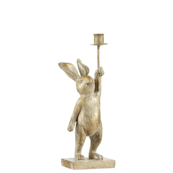 chandelier lapin bougeoir dore