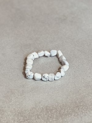 Bracelet pierre semi-precieuse forme libre Howlite