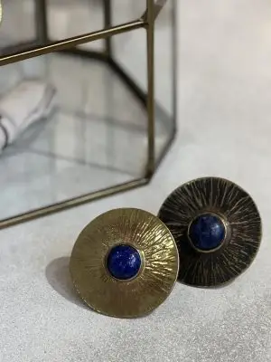 Bague Grand Soleil – Bronze, Lapis Lazuli