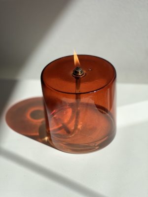 Lampe à huile Cylindre – ambre foncé, S