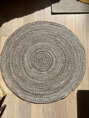 Tapis rond - jute, coton, polyéthylène